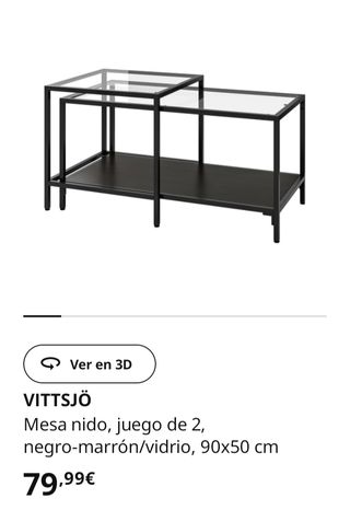 Mesa de centro IKEA cristal y metal