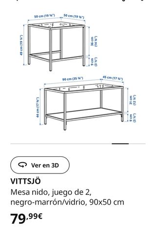Mesa de centro IKEA cristal y metal