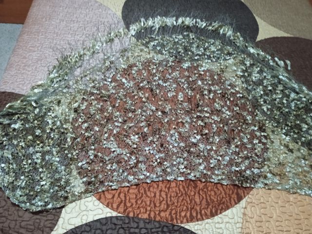 Mantón de Manila Ceremonia Marrón Dorado