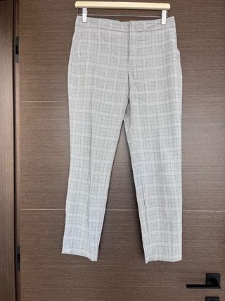 Pantalones de cuadros grises Zara