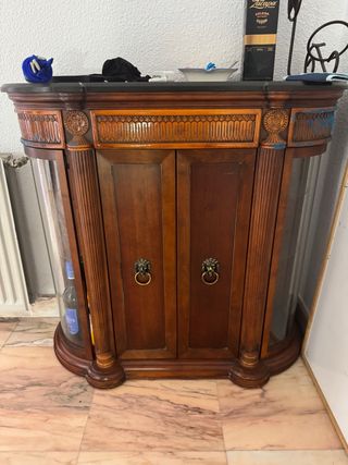Mueble Bar Madera Cristal Mármol