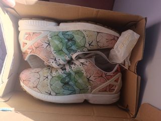 Zapatillas Adidas mariposa verdes y rosas