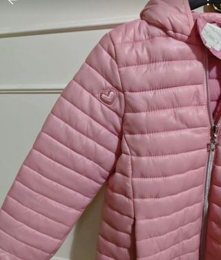 Piumino bambina rosa con cappuccio