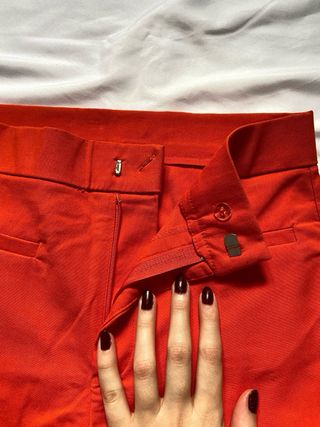 Pantalones de vestir rojos / naranjas con campana 