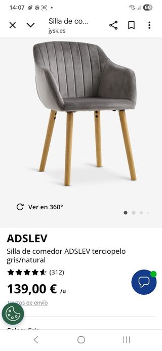 2 Sillones/Sillas de terciopelo y madera