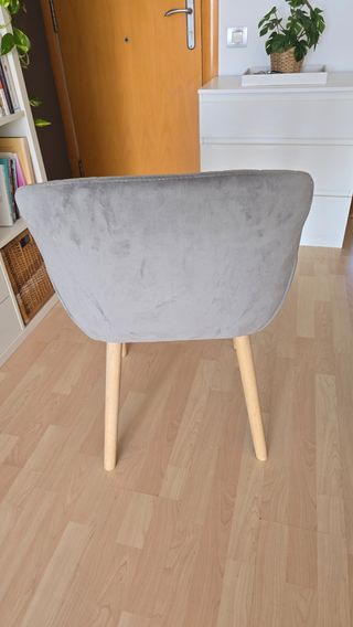2 Sillones/Sillas de terciopelo y madera