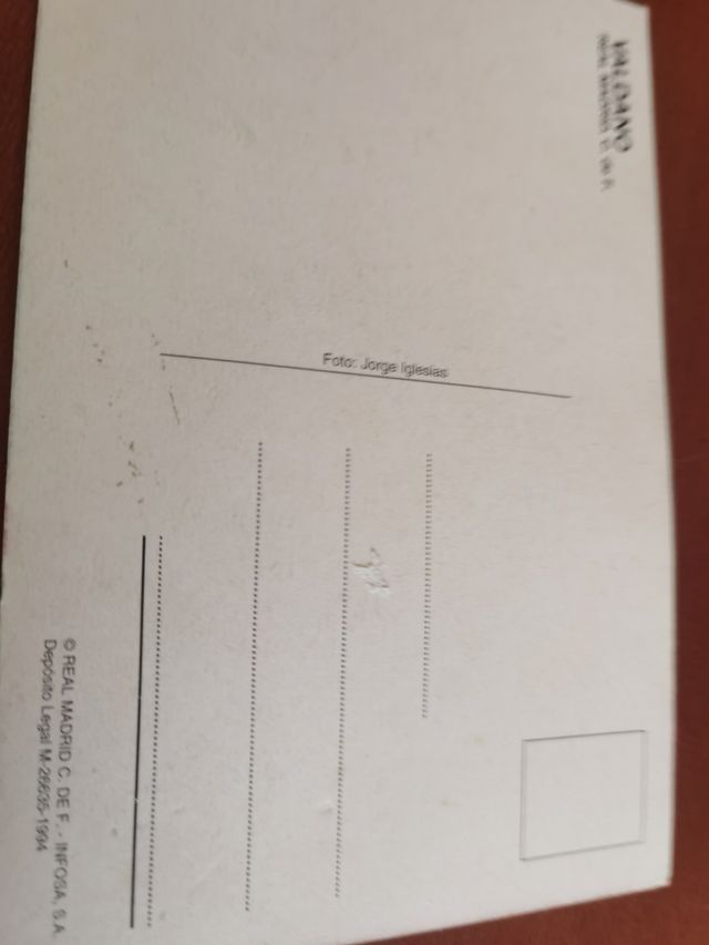 2 Tarjetas Vintage Real Madrid 1990 Firmadas