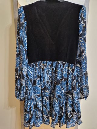 Vestido Zara negro y azul