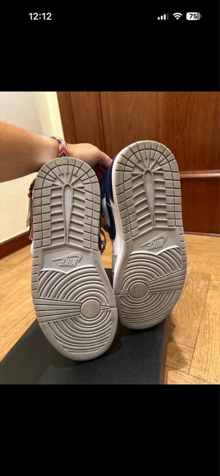 Jordan 1 Mid Gris Blanco Azul