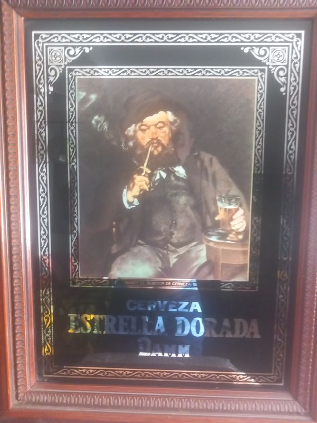 Cerveza Estrella Dorada Damm vidrio esmaltado