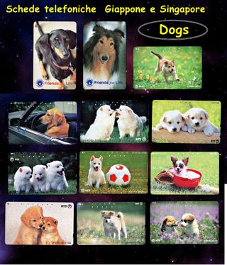Cani Dogs schede telefoniche Giappone e Singapore 