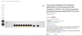 Switch Cisco CBS220-8FP-E-2G PoE