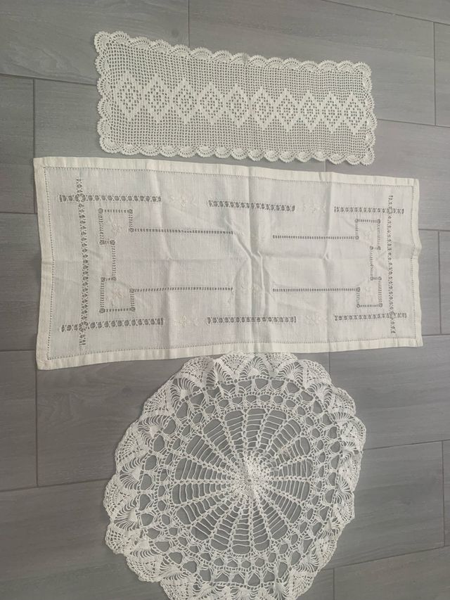Camino de mesa y tapete crochet