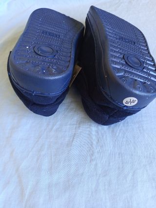 Zapatillas Mocasín Mujer Azul Forro Peluche
