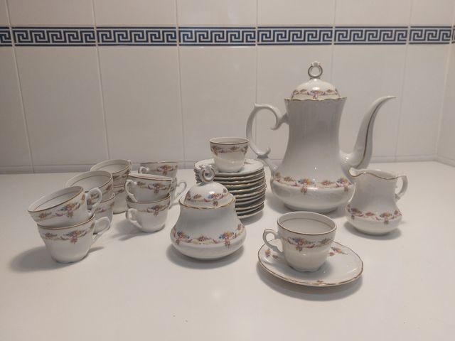 Juego de café de porcelana para 12 servicios