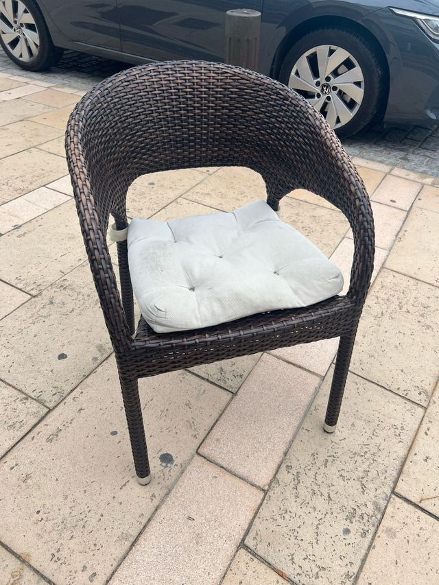 Silla exterior TKR CONTRACT mimbre y tela