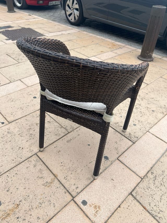 Silla exterior TKR CONTRACT mimbre y tela