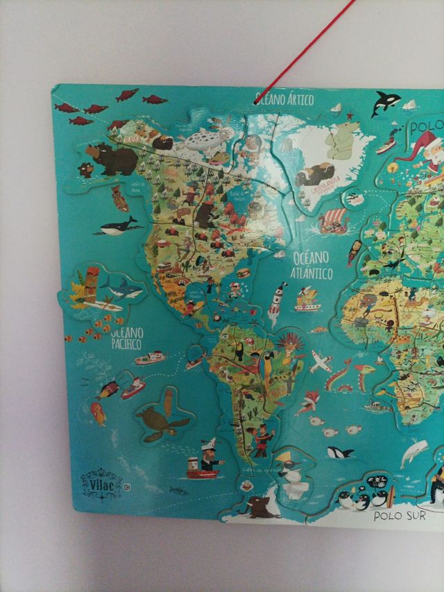 Puzzle Mundo Madera Magnético Vilac
