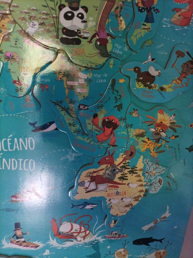 Puzzle Mundo Madera Magnético Vilac