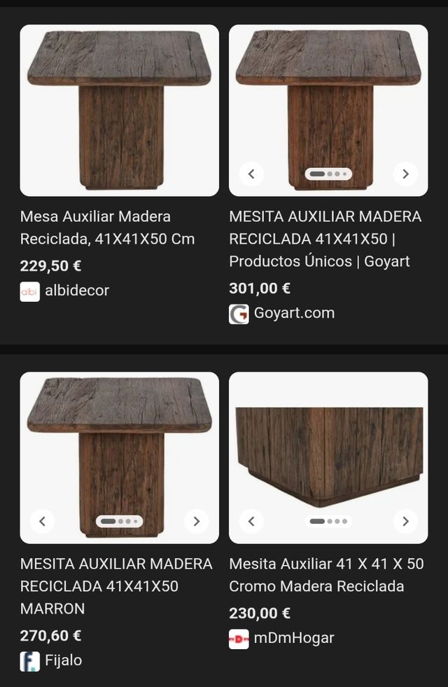 Mesita auxiliar de madera rústica