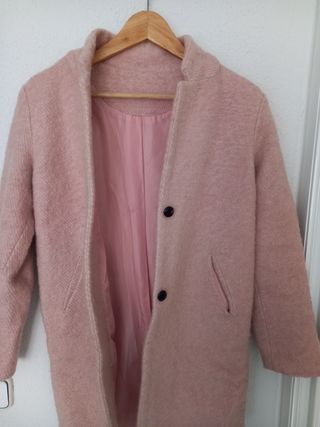 Abrigo Zara niña rosa pastel