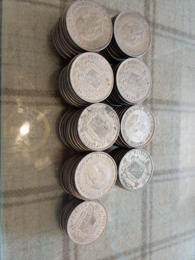 Monedas 5 Pesetas Franco El Duro Cabezón