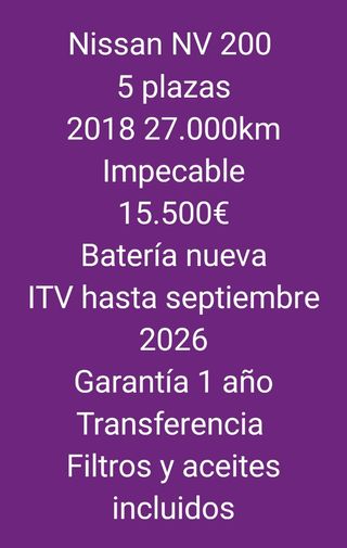 Nissan NV200 2018