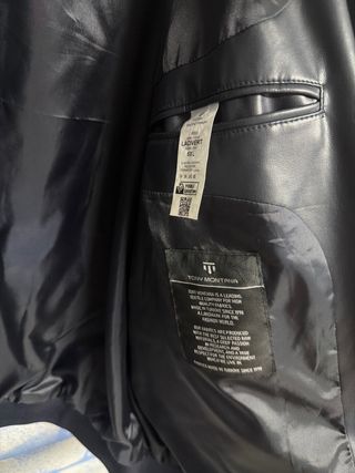 Chaqueta Bomber Piel Negra Talla 5XL color