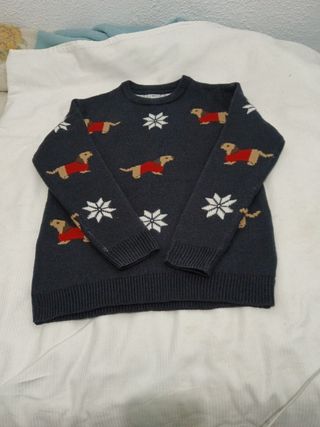 Jersey Navidad Perros y Copos Nieve
