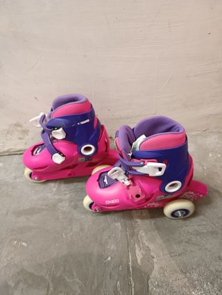 Patines infantiles rosas y morados