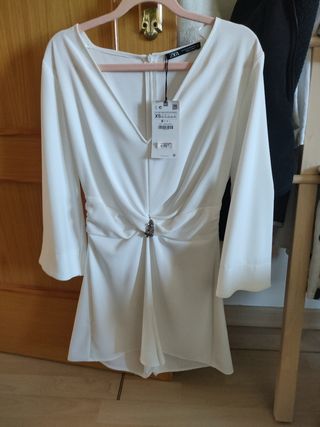Mono Zara Blanco XS Nuevo con etiqueta