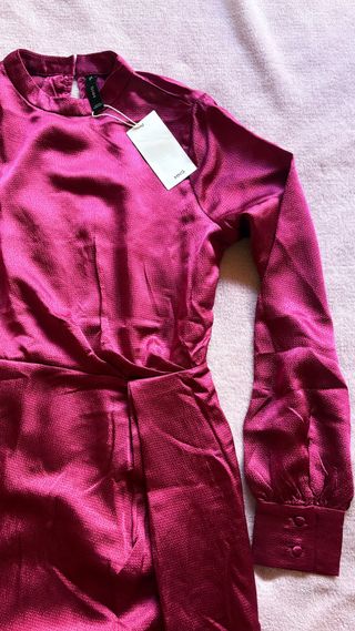Vestido satinado mujer