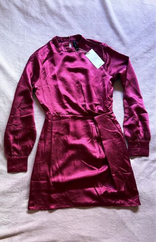 Vestido satinado mujer
