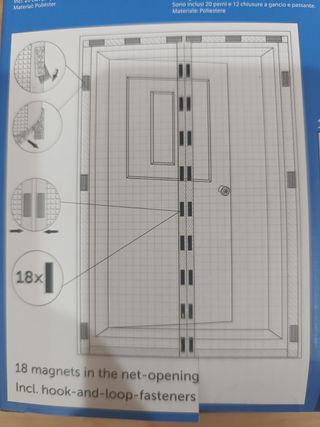 Cortinas Magnéticas Puerta Mosquitera 100x210cm 