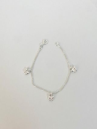 Pulsera Plata con Mariposas