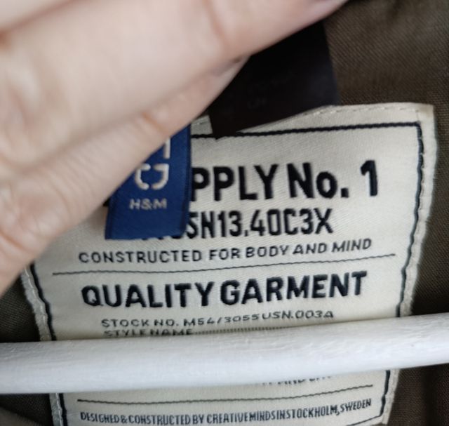 Abrigo H&M Hombre Verde Talla s (amplia)