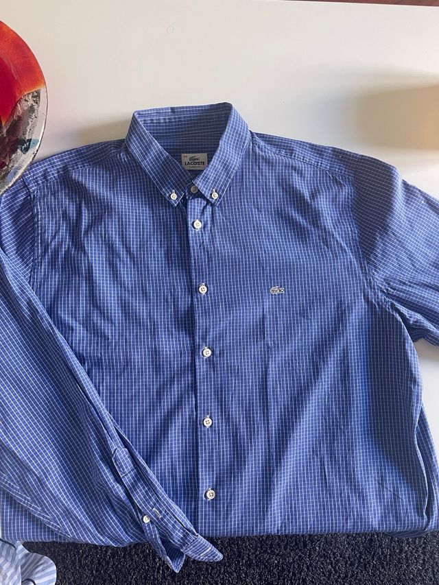 Lacoste camisa cuadros talla 44-L