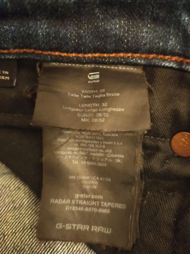 Pantalón tejano G-Star Azul. Edición limitada.