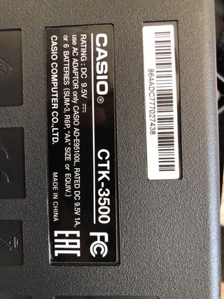 Teclado Casio CTK-3500 con pedal