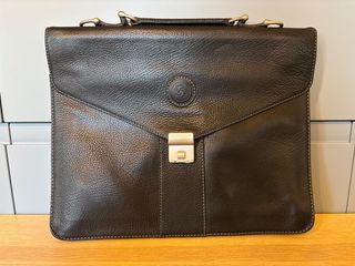 Maletín cuero negro Samsonite. Sin estrenar. Lujo.
