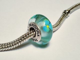 Ciondolo Pandora Vetro Murano Blu e Verde