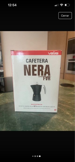 Cafetera Italiana Gas/Vitrocerámica Negra Nueva