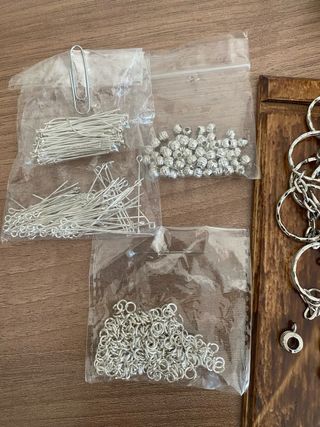 Lote Abalorios y Manualidades Plata