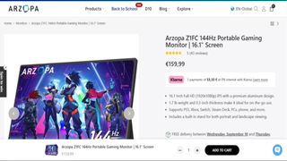 Pantalla Portátil Gaming ARZOPA 16.1 Z1FC (NUEVA)