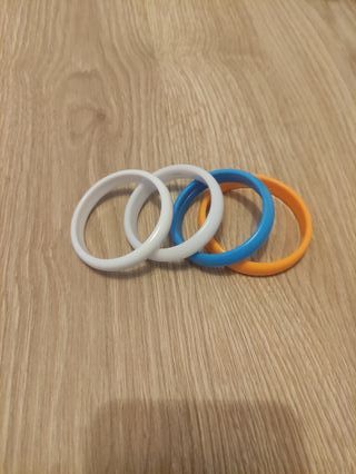 Pulseras Flamenca Rojas, Blancas, naranja y azul. 