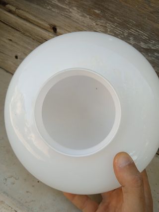 Paralume in vetro opalino bianco vintage