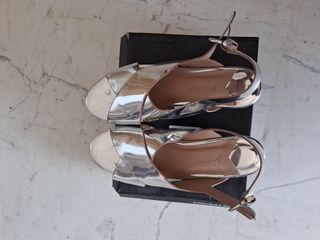 Sandalias Stradivarius Plataforma Doradas/Plateada