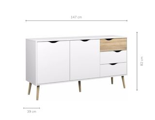 Aparador blanco y roble