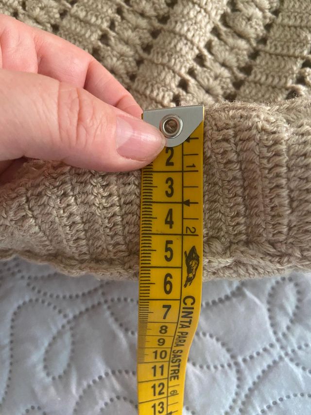 Borsa all'uncinetto beige anni '70 fatta a mano