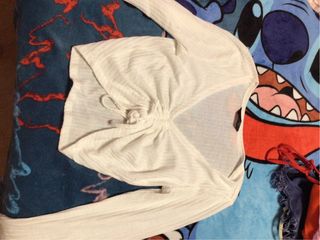 Top manga larga blanco